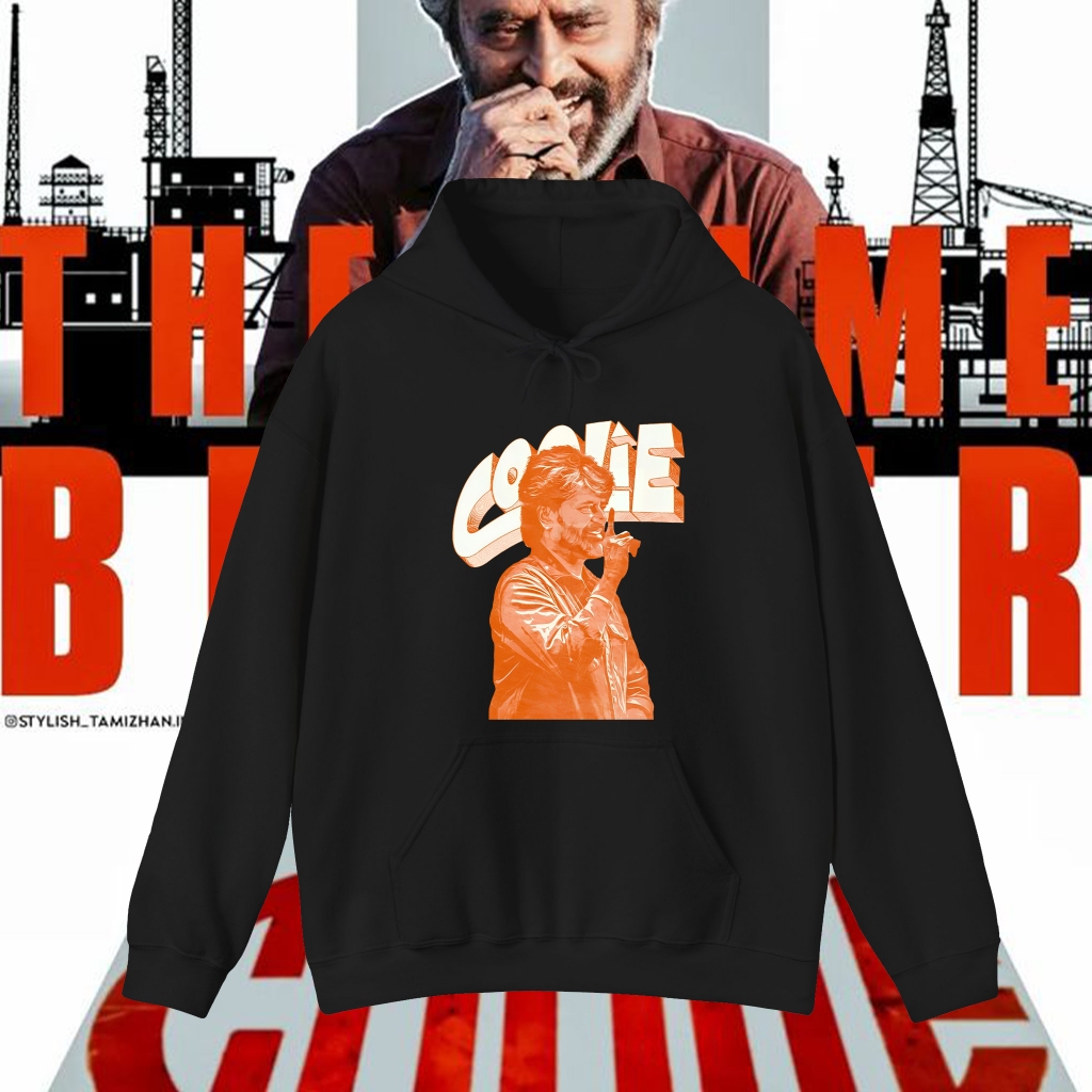 Hoodies BAJU RAJINI Movie COOLIE Graphic เสื้อฮู้ด SUPER STAR Rajinikanth เสื้อฮู้ด ไม่มีการหดตัวหรื