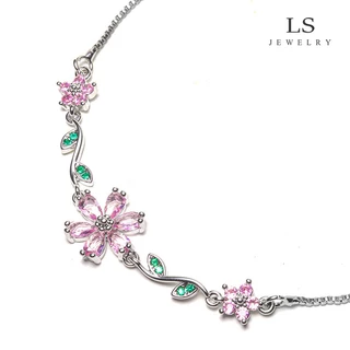 LS สร้อยข้อมือแฟชั่นสำหรับผู้หญิง สร้อยข้อมือใบไม้ b2860
