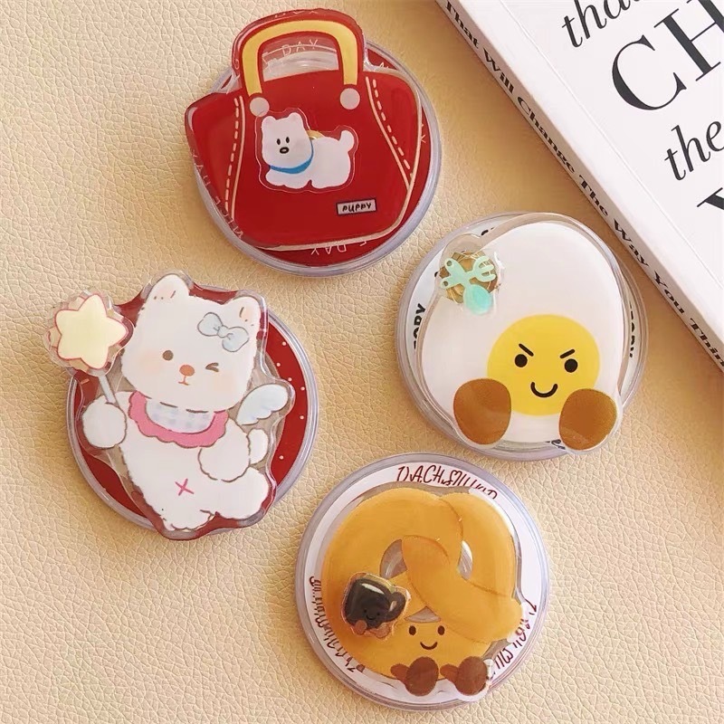 พร้อมส่งจากไทย ! Griptok กริ๊บต๊อกติดโทรศัพท์แม่เหล็กหมุนได้ลายหมาแมวไข่ (2612) สามารถถอดออกและติดใหม่ได้ไม่ต้องใช้กาว