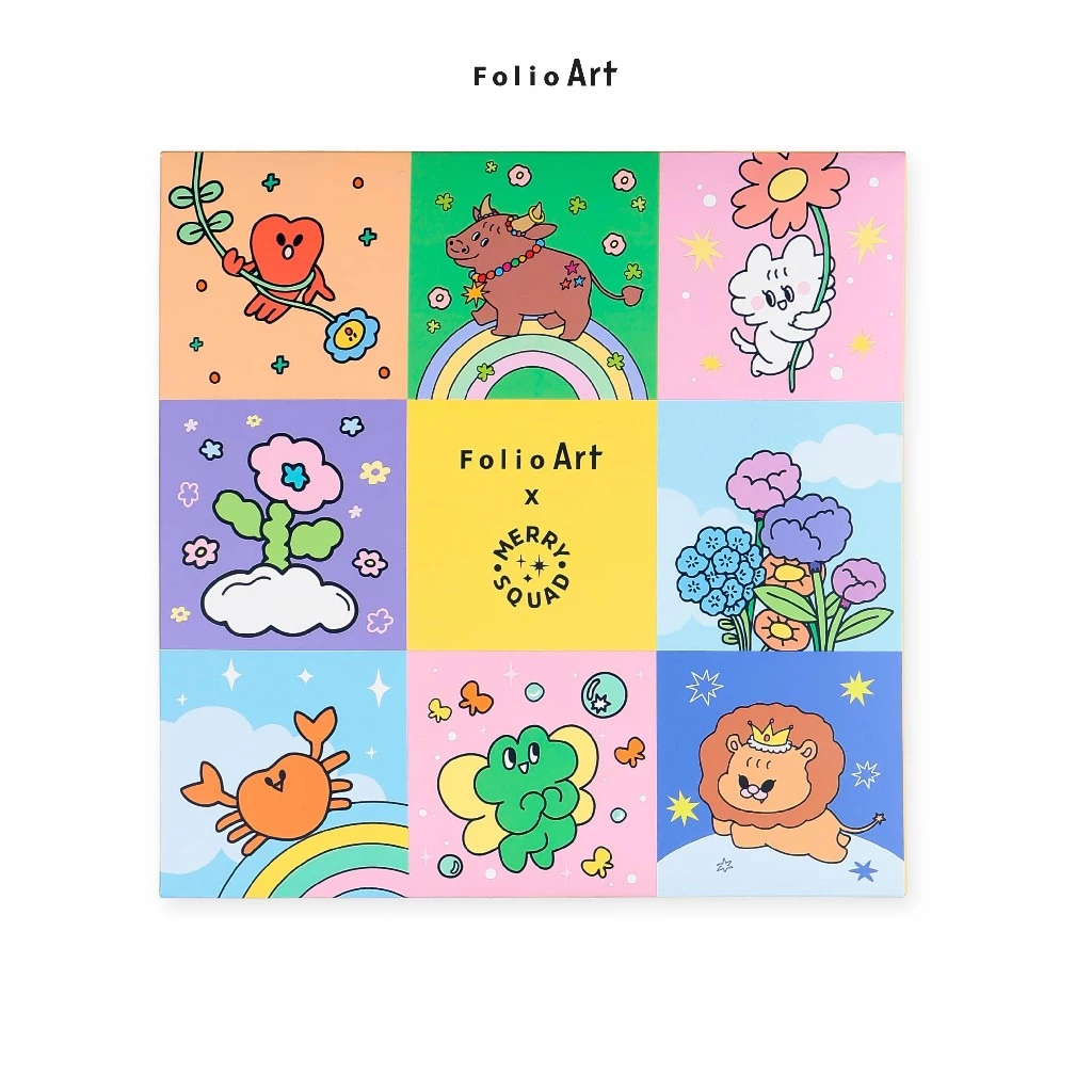 FOLIO ART : การ์ดภาพระบายสี Folio Art x Merrysquad (The Megical Rainbow to Astroland)12 ภาพ รหัส 93063