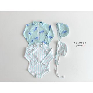 NT Baby-155 (สินค้าพร้อมส่ง) 🐬 ชุดว่ายน้ำเด็กแขนยาวลายฉลาม  …