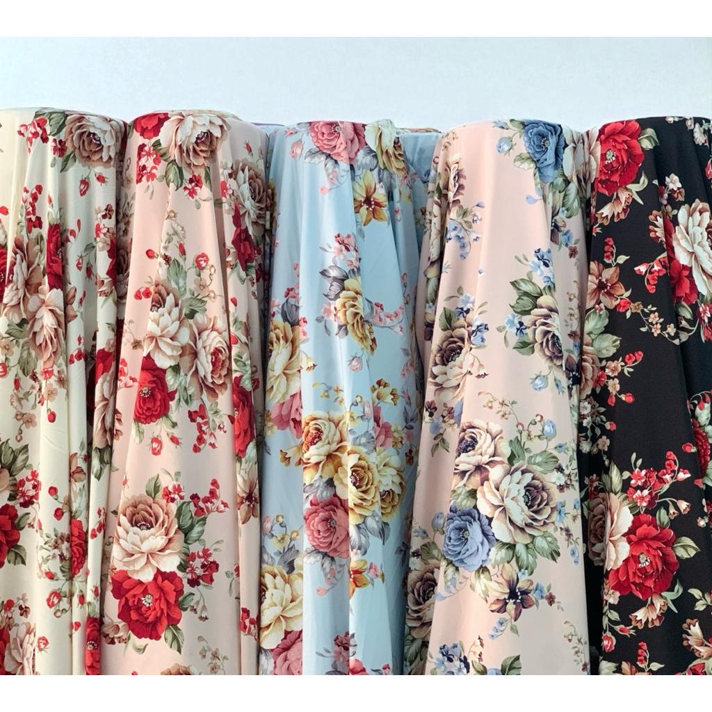 H2 ผ้าไหมอิตาลีลายกุหลาบ หน้ากว้าง60นิ้ว หลาละ65บาทต่อ1หลา สั่งหลายหลาสามารถตัดยาวต่อเนื่ิองได้ ผ้าเนื้อดี นุ่ม