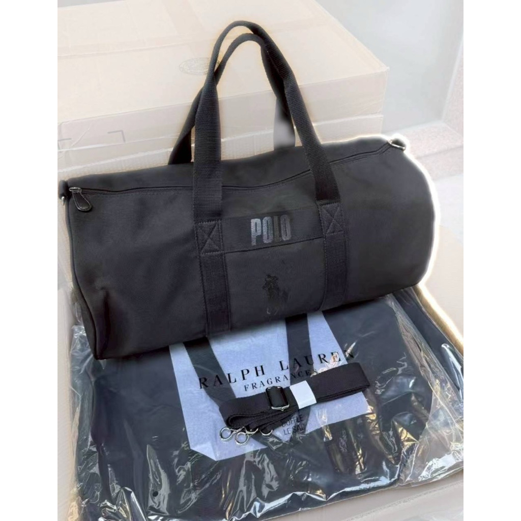 กระเป๋าเดินทาง logo ม้า Daffle bag. สีดำ