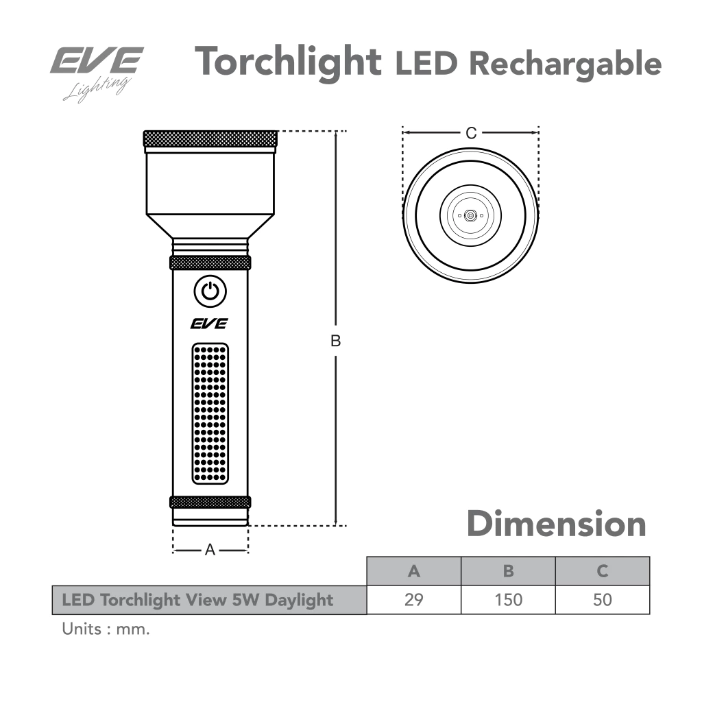 EVE ไฟฉาย LED แรงสูง ชาร์จ TYPE-C ปรับ 4 โหมด thumbnail 7