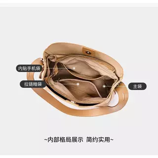 กระเป๋าแฟชั่นสุภาพสตรีกระเป๋าสะพายไหล่ สไตล์เกาหลี Bucket Bag กระเป๋าถังหนังแท้คลาสสิก กระเป๋าสะพายไหล่ Crossbody Bag