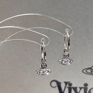 พร้อมส่ง! ราคา/คู่ ต่างหูรุ่น Crystal Saturn Earrings ต่างหูห้อยจี้ดาวเสาร์ สไตล์ Y2K ล็อกแน่น เนื้องานเกาหลี พรีเมี่ยม