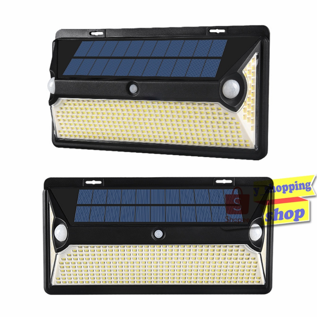 SALEสินค้ามีตำหนิ---ไฟขาว NEW  solar light Sensor 378 LED  3โหมด  มีเซ็นเซอร์ 2 ตัว ขนาดใหญ่