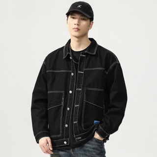 เสื้อยีนส์ผู้ชายสีดำ สไตล์โอปป้า