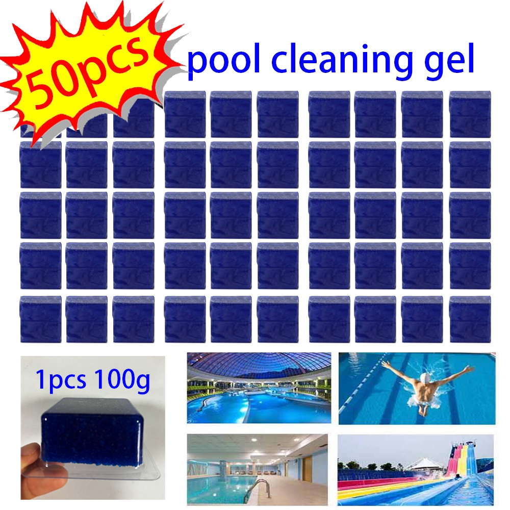 50pcs Pool Cleaning Gel Astralpool Crystal Block CTX Pool gel ก้อนเจลปรับน้ำใส เจลปรับน้ำใส 100 กรัม x 50 ก้อน