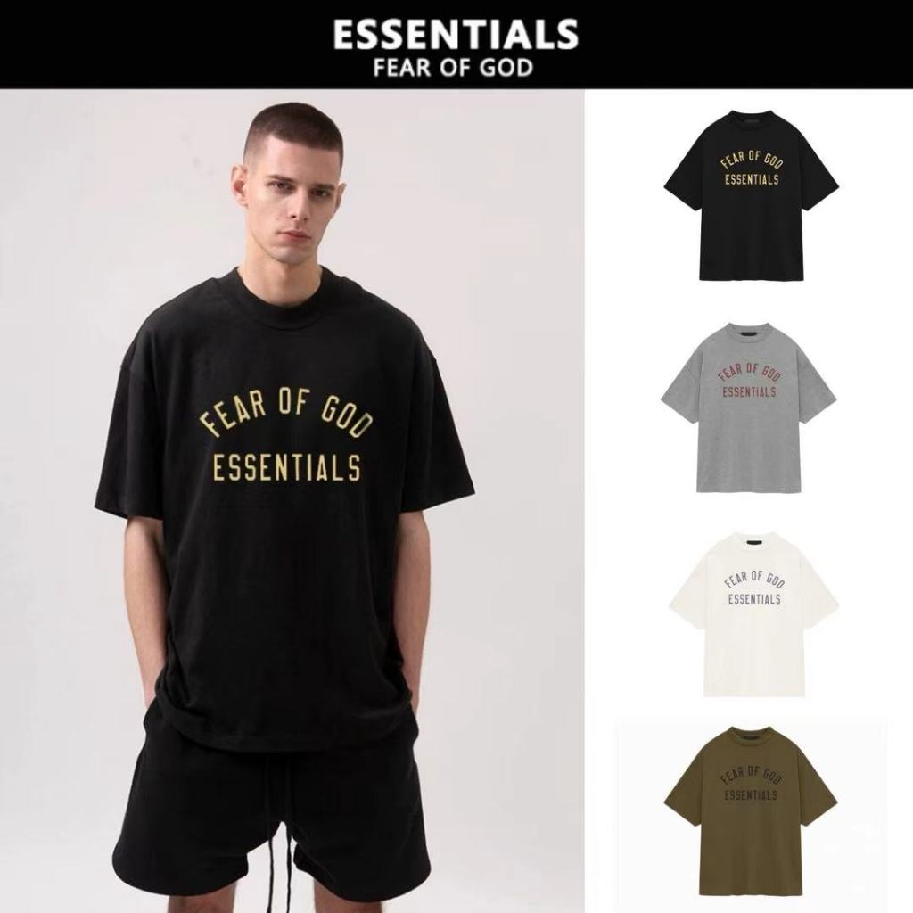 เสื้อยืด Fear of God Essentials FOG Jersey Crewneck Tee Black ( FALL24 ) Black