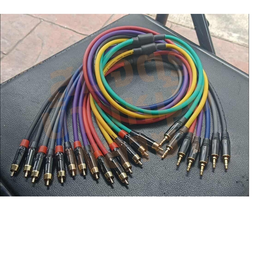 สาย y trs 3.5 ออก rca 2 ใช้สายชิลด์สเตอริโอ 6 มิลทำ แจ็คยี่ห้อ TadaXpro/Wireman เลือกสี/แบรนด์