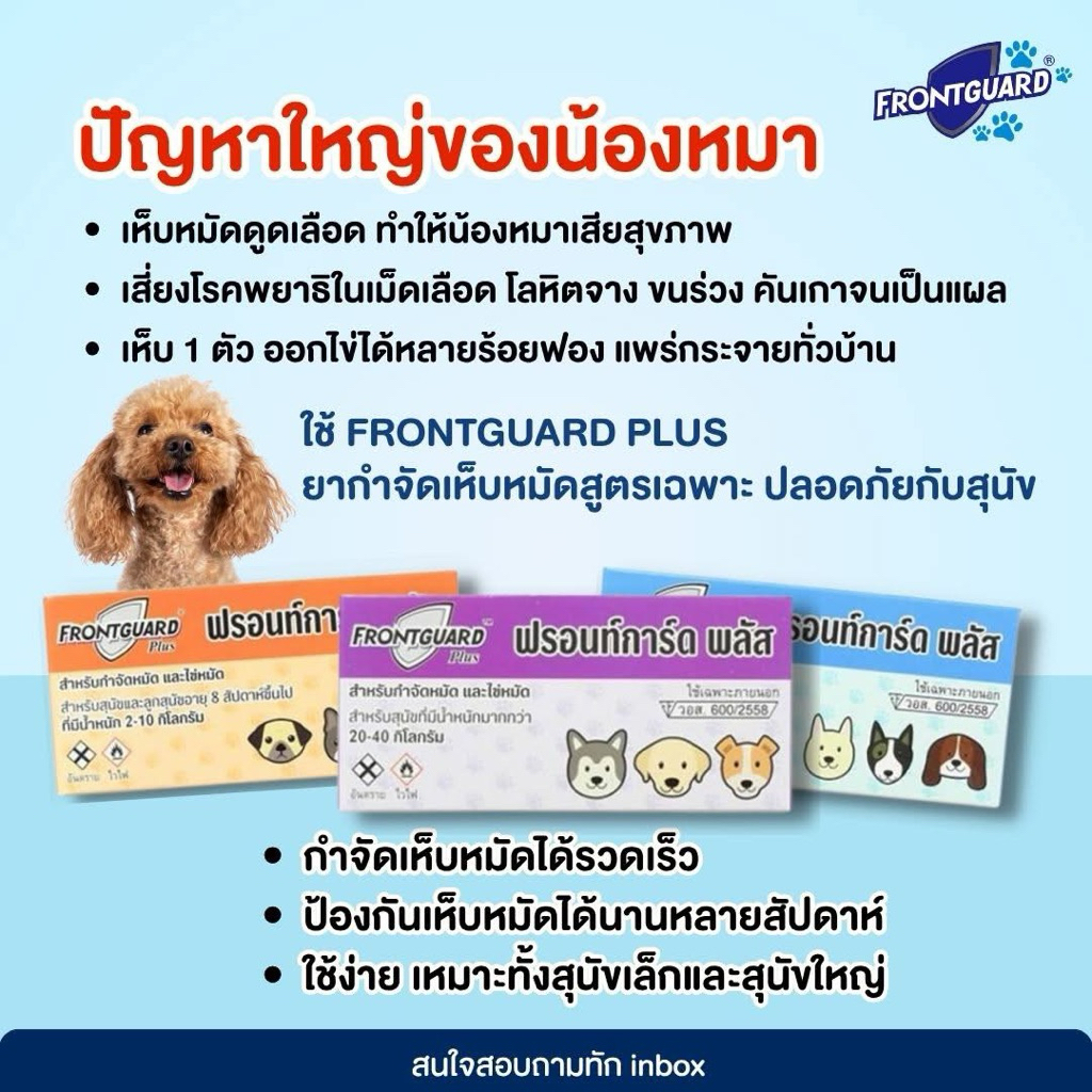 Frontguard plus สำหรับกำจัดหมัดและไข่หมัด ( 1 กล่อง 1 หลอด) - 5