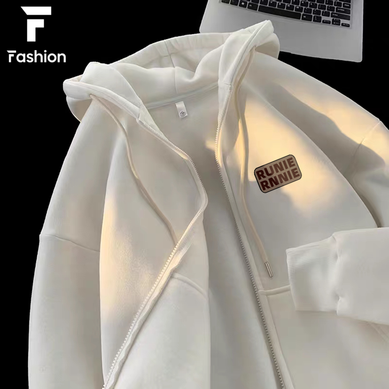 แจ็กเก็ตสเวตเตอร์ฮู้ดคู่ zip unisex ใส่สบาย เนื้อผ้านุ่ม หลวมพอดีตัว สไตล์เกาหลี เหมาะสำหรับผู้หญิง ผู้ชาย - รูปที่ 7