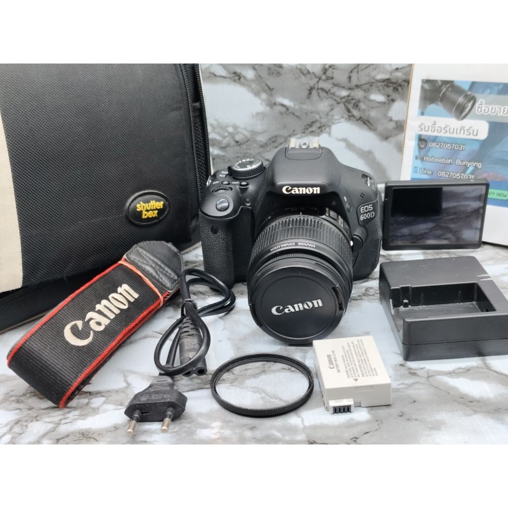 กล้องถ่ายรูป Canon EOS 600D มาพร้อมเลนส์18-55
