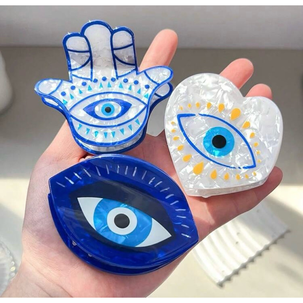 กิ๊บหนีบผม Evil eye 🪬 ขนาดใหญ่ กิ๊บอะคริลิค (ราคาต่อชิ้น) พร้อมส่ง