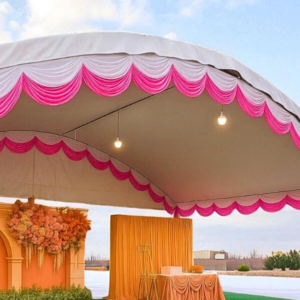 ผ้าประดับตกแต่งสถานที่  ติดราวบันได ติดรั้ว  ผ้าประดับสำเร็จรูป  สองสีทูโทน สินค้าพร้อมส่งผลิตงาน TH