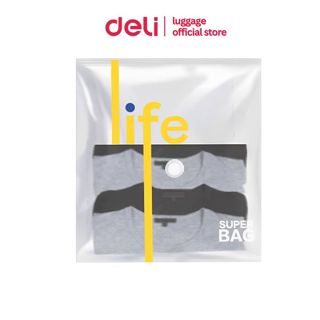 Deli ถุงสูญญากาศ ถุงเก็บเสื้อผ้า ใช้เครื่องสูบ แบบใช้มือ ประ…
