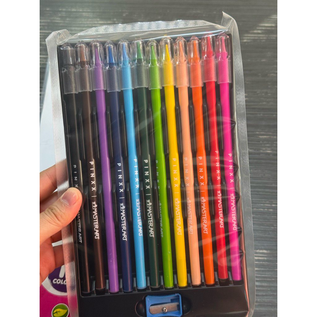 Masterart ดินสอสี Pinxx ระบายน้ำ ไส้ใหญ่ ล้างออกได้ เซต12สี พร้อมกบเหลา - รูปที่ 3