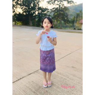 ชุดไทยเด็กผู้หญิง ผ้าฝ้ายใส่สบาย ระบายอากาศได้ดีมาก