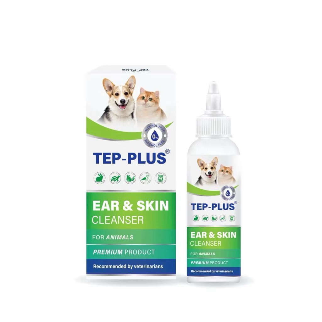 TEP-PLUS  ผลิตภัณฑ์ทำความสะอาดช่องหู ผิวหนังและบาดแผล สำหรับสัตว์เลี้ยง