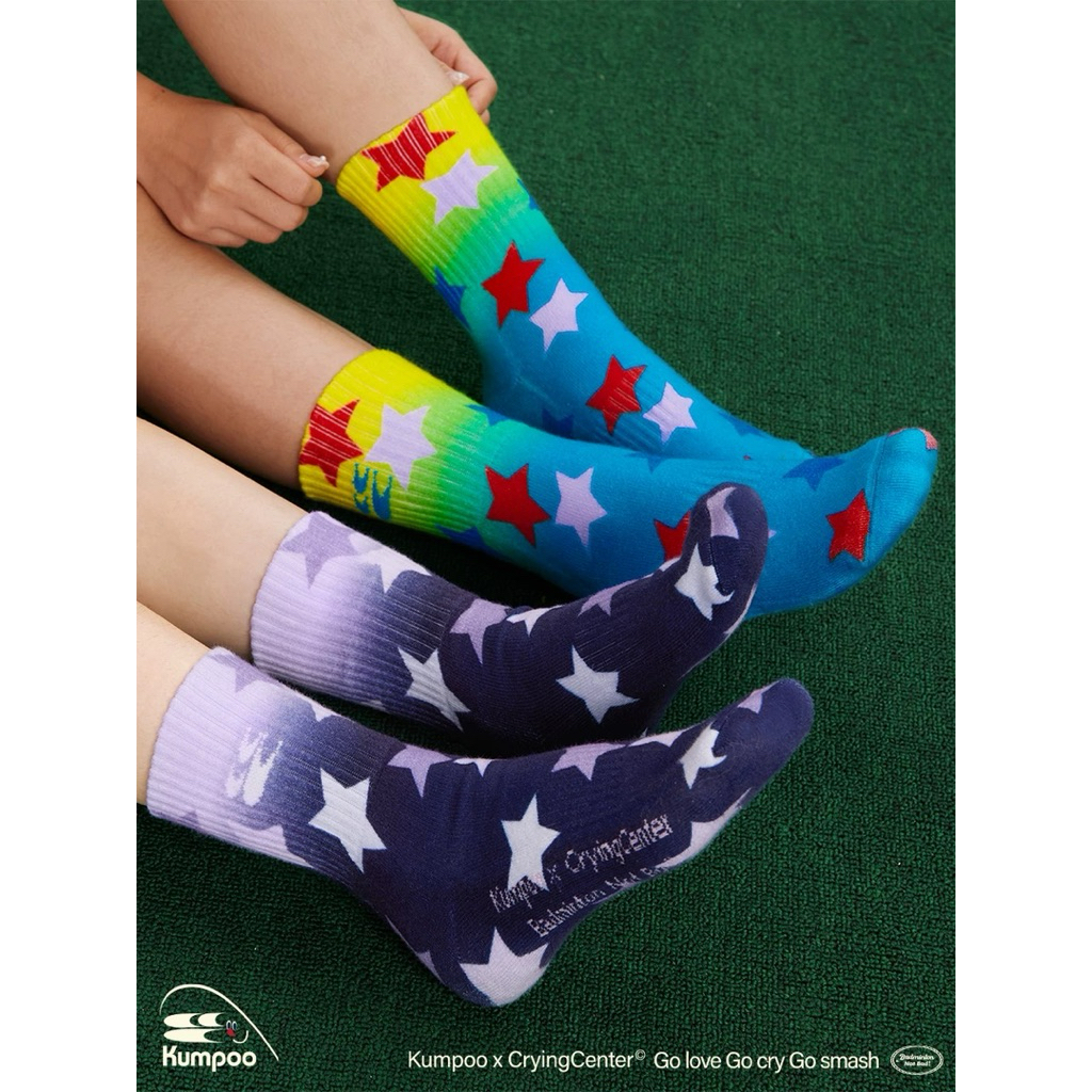 CryingCenter ถุงเท้ายืดหยุ่น/ระบายอากาศได้ดี CryingCenterxKumpoo "Badminton Stars Socks"