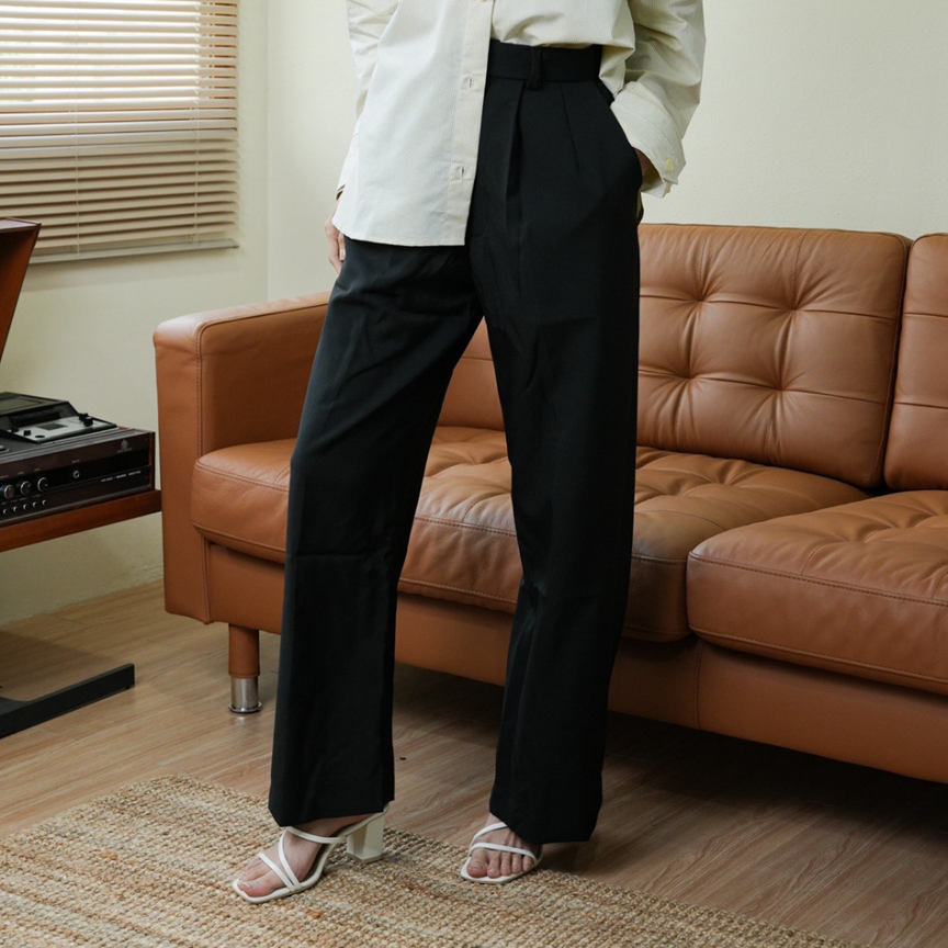 IN R-SQUARED [INR2] Jessica Trousers - กางเกงขายาวเอวสูง จีบหน้า