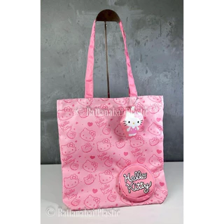 Moshi Moshi กระเป๋าช้อปปิ้ง พร้อมพวงกุญแจ ลาย Hello Kitty ลิขสิทธิ์แท้