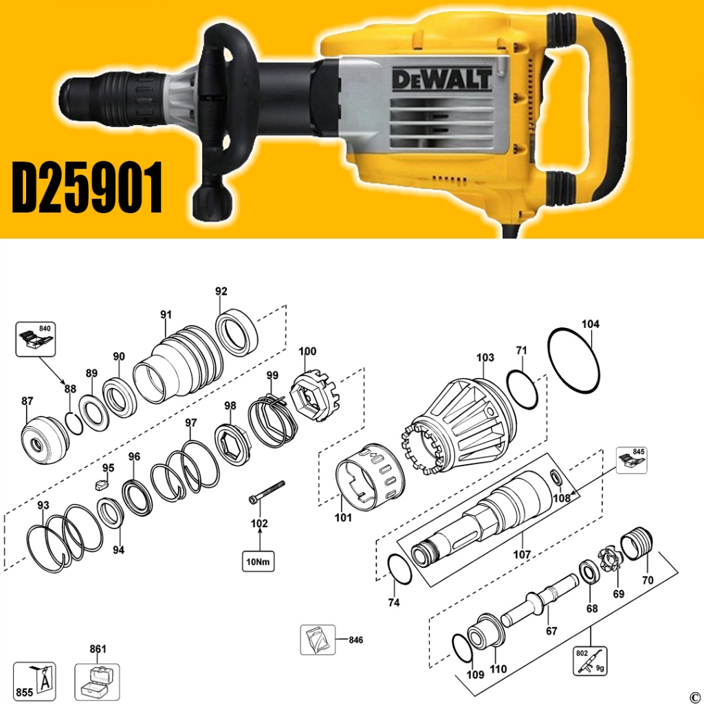 DEWALT D25901 อะไหล่ สกัดไฟฟ้า D25901K