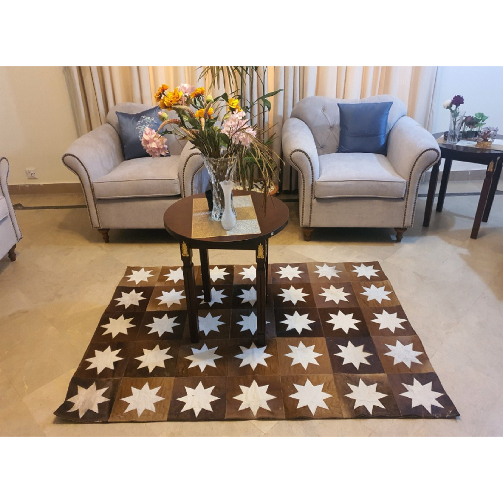 นำเข้าอังกฤษ 🤎 HANDMADE 100% Natural COWHIDE RUG 🤎  ✨ Patchwork Cowhide Area Rug | Real Cowhide Hall