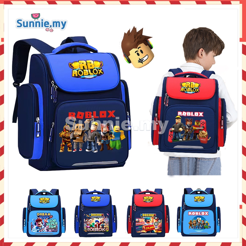 Roblox กระเป๋าเป้สะพายหลังสําหรับเด็กกระเป๋านักเรียนเด็กกระเป๋ากันน้ําสําหรับชายกระเป๋าแพ็คสําหรับเด็ก