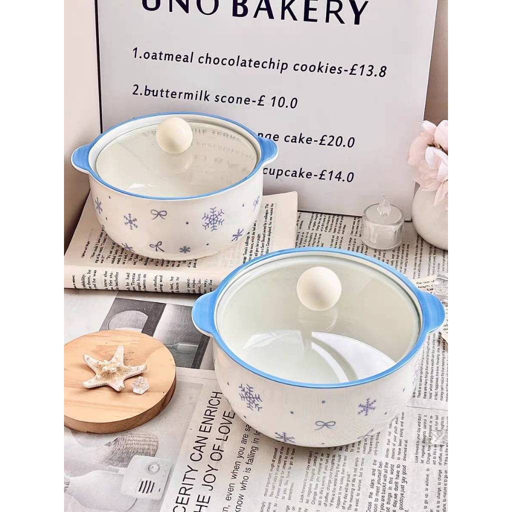 ชาม +ฝา ตัวชามเข้าไมโครเวฟได้ ❌ฝาเข้าไมโครเวฟไม่ได้(ตั้งบนเตาไม่ได้) ราคาต่างกันค่ะ โปรดอ่านรายละเอียดก่อนซื้อค่ะ CH0071