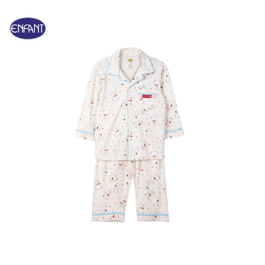 ENFANT (อองฟองต์) ชุดนอนแขนยาว+กางเกงขายาว สำหรับเด็ก 1-2 ปี คอลเล็กชั่น Cute Bear & Friend