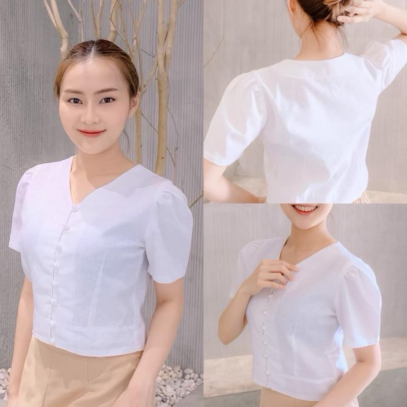เสื้อครอปสีพื้น (+1ไซซ์ หากชอบเสื้อหลวม) – โปรปัง