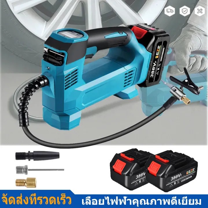 2025 Makita ปั๊มลมรถยนต์ไร้สาย 999W ปั๊มลมไฟฟ้า จอ LED สูบลมรถมอไซค์ เติมลมยาง ปั้มลมพกพาเครื่องปั้มลมไฟฟ้า สูบลมรถยนต์ - รูปที่ 7