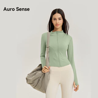 Auro Sense เสื้อรัดรูปแขนยาวออกกำลังกายเสื้อแจ็คเก็ตโยคะกันแดด แขนยาว สำหรับผู้หญิง ระบายอากาศดี ป้องกันรังสียูวี UPF50