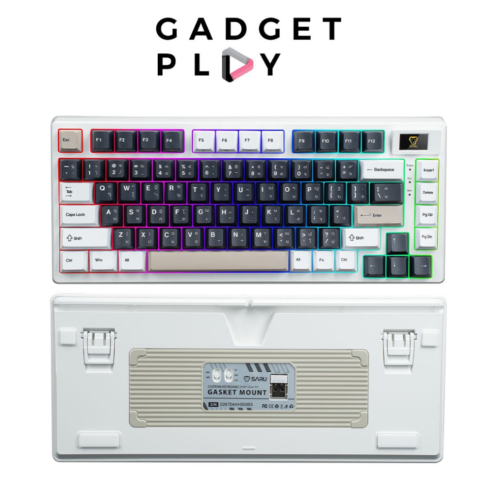 [กรุงเทพฯ ด่วน 1 ชั่วโมง] SARU คีย์บอร์ดเกมมิ่งจอ LED COLOR TFT KX-81 JUPITER NEW RETRO Keycap TH/EN