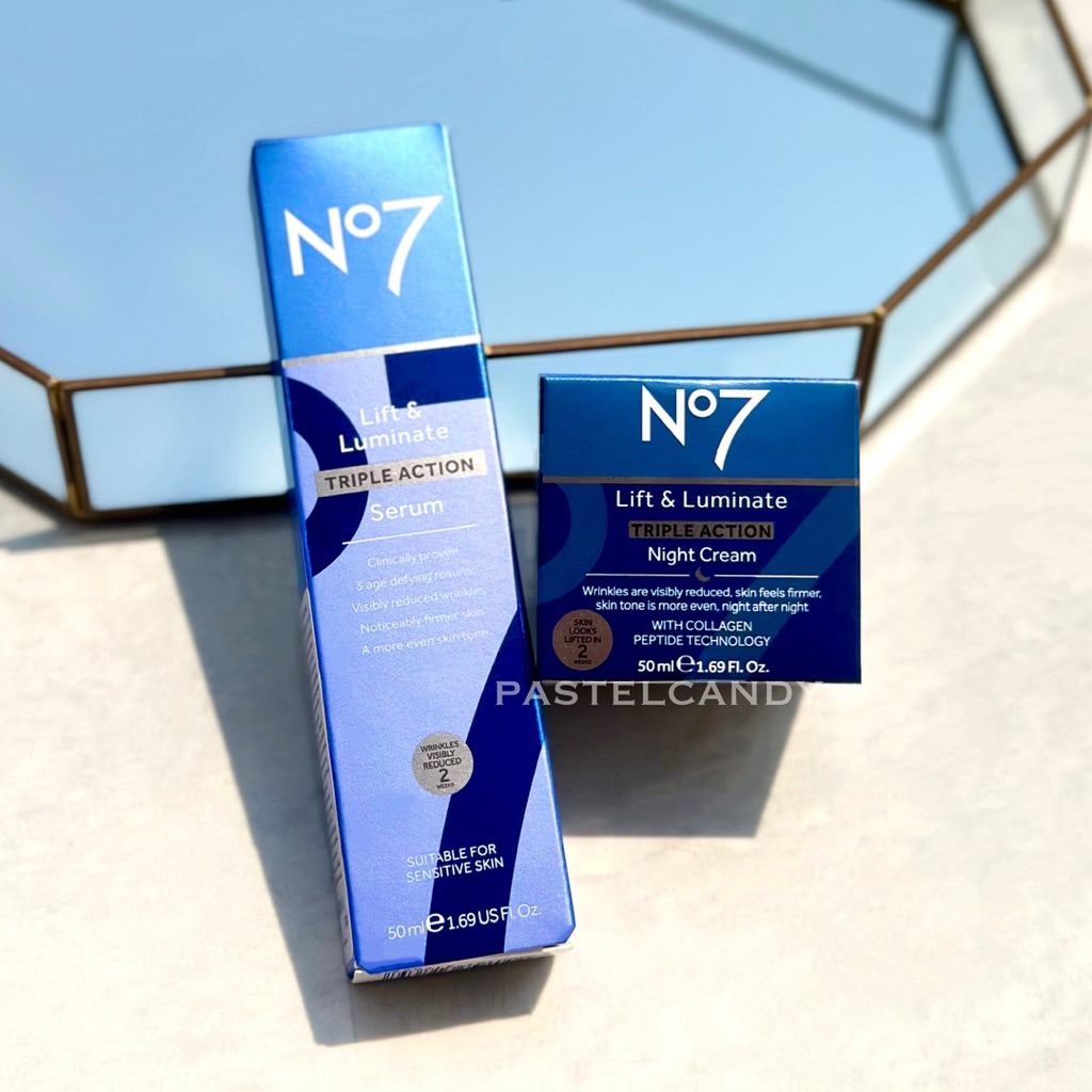 ฉลากไทย🔥แท้💯% No7 Lift&Luminate Triple Action Night Cream/Serum นัมเบอร์เซเว่น ลิฟท์ แอนด์ ลูมิเนททริปเปิ้ล ครีม/เซรั่ม