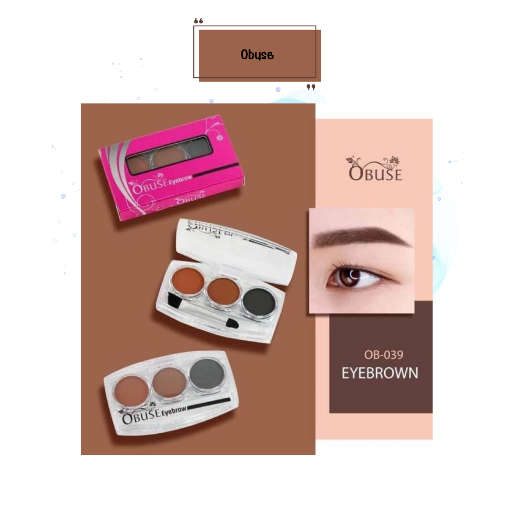 Obuse Eyebrow Powder พาเลทเขียนคิ้วแบบฝุ่น ในกล่องมีทั้งหมด 3 สี