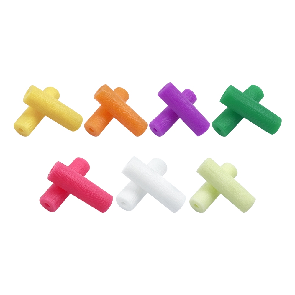 4 ชิ้น (แบบสุ่ม)ยางกัดรูปทรงกระบอกซิลิโคนเกรดอาหารทางการแพทย์ที่สามารถเคี้ยวได้ - รูปที่ 6