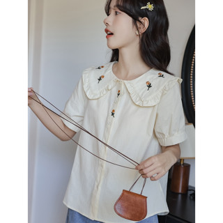 2025 ฤดูใบไม้ผลิและฤดูร้อนใหม่เล็กสดคอตุ๊กตาสาวโมริเสื้อเชิ้…