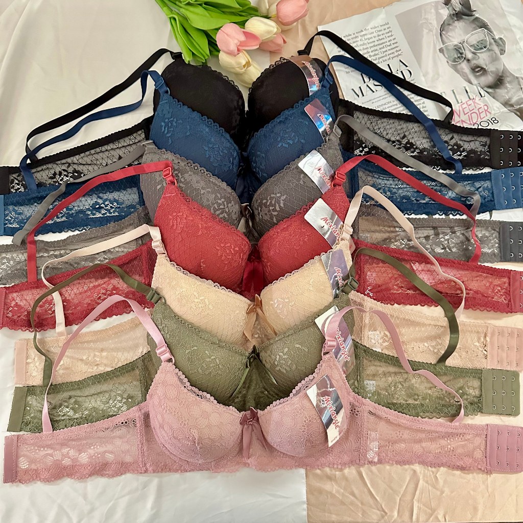 เสื้อใน บราลูกไม้แฟชั่นมีฟองน้ำ มีโครง ใส่สบาย อก34-42 บราคัพB 3ตะขอ(ของส่งจากไทย) – โปรปัง