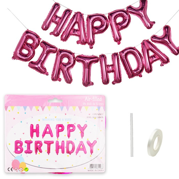 พร้อมส่งด่วน ลูกโป่งสุขสันต์วันเกิด HappyBirthday ตกแต่งงานวันเกิด ลูกโป่งฟอยล์ งานปาร์ตี้