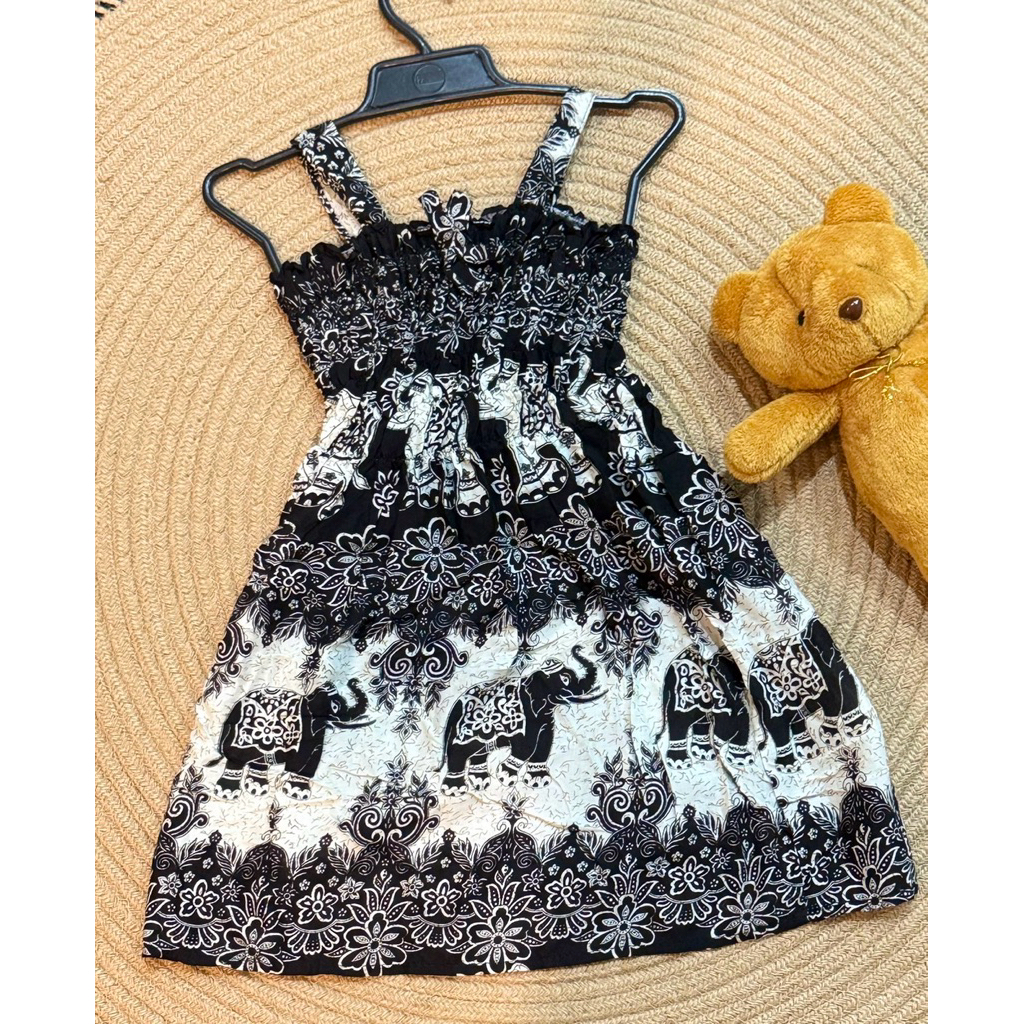 ชุดเดรสเด็กผู้หญิงลายช้าง Size M