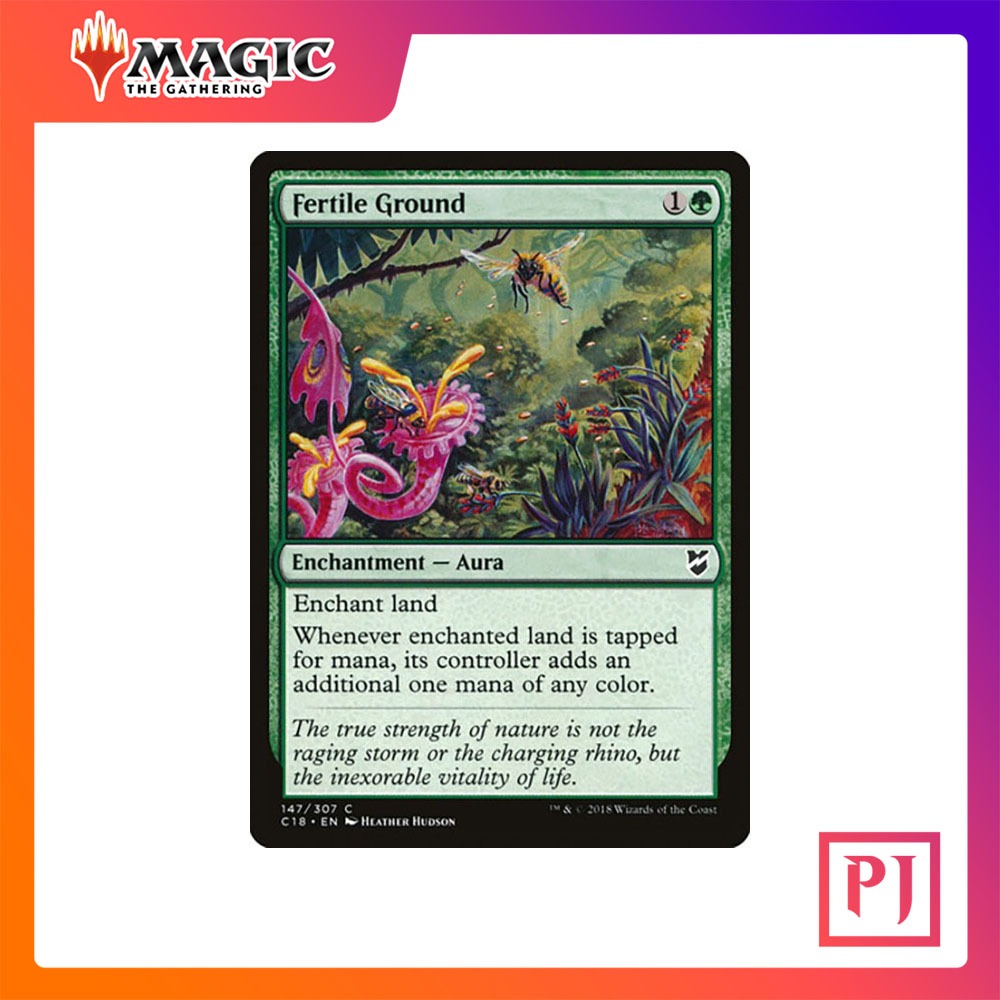 [MTG] Fertile Ground [C18] [GREEN] [COMMON] [NORMAL] [ENG] (การ์ดเมจิค / Magic the Gathering)