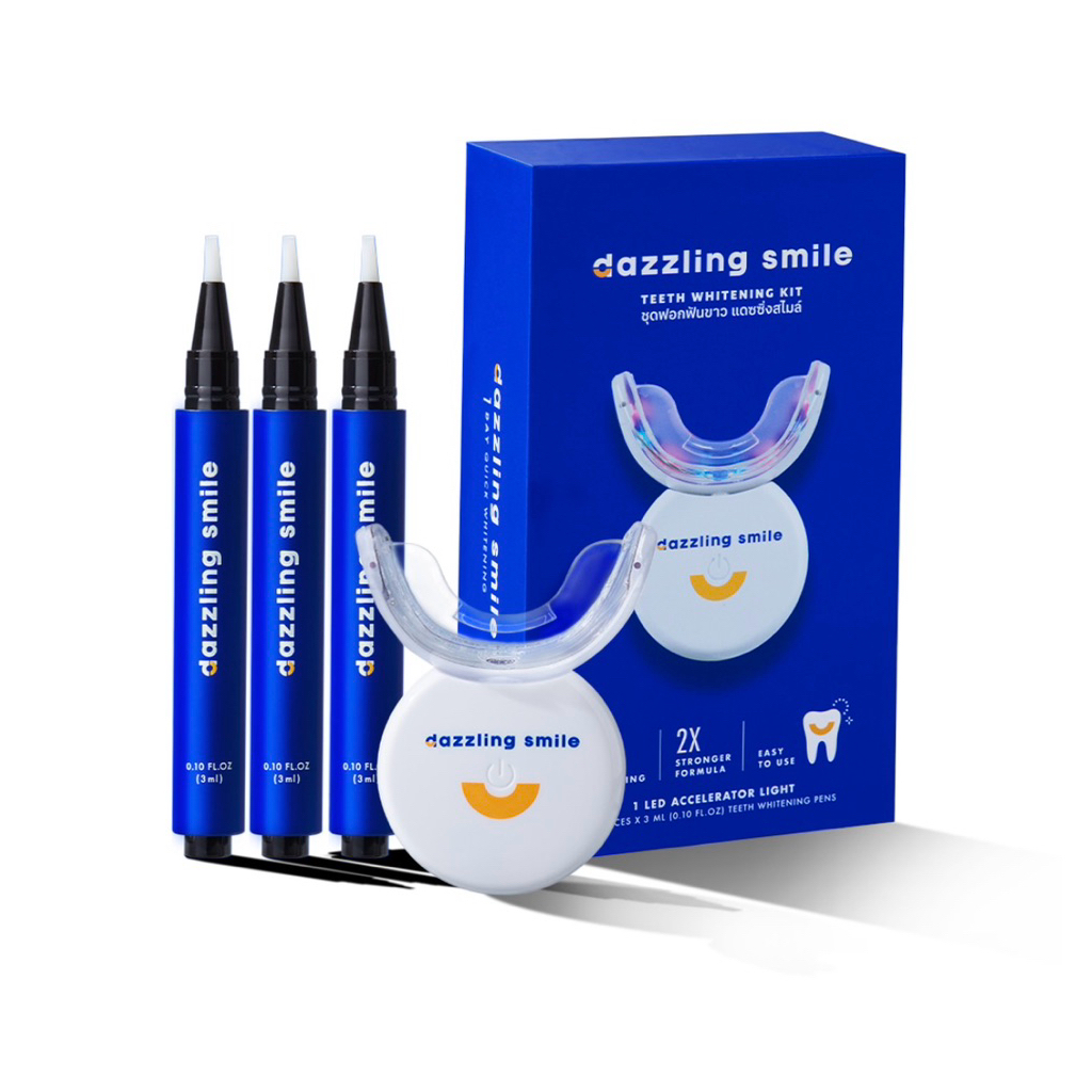 [พร้อมส่ง/ของแท้] ชุดฟอกฟันขาวแดซซิ่งสไมล์ Dazzling Smile Teeth Whitening Kit (LED DUO Light x 1 / W