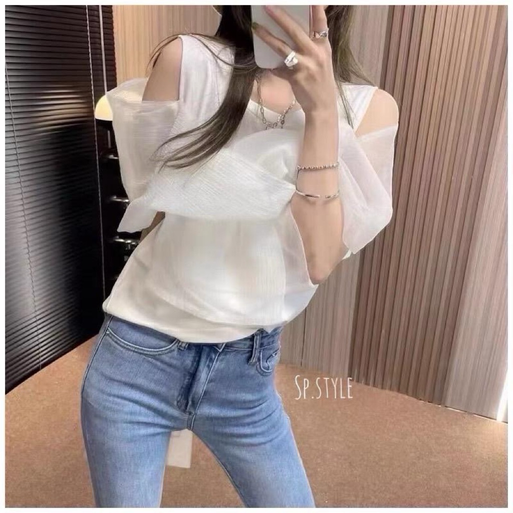 เสื้อคอกลมแต่งโบว์ด้านหน้าใส่ออกงานสวยๆ งานนำเข้าน่ารักมาก GI44 ราคา ถูกที่สุด ดีลบีเคเค แกลเลอรีภาพที่ 9