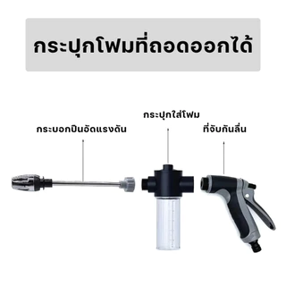 ปืนฉีดน้ำแรงดันเบา แรงดันสูง ปรับน้ำได้หลายแบบ ใช้งานได้หลากหลาย มีแบบแยกหัวและแบบครบชุด ใช้งานง่าย