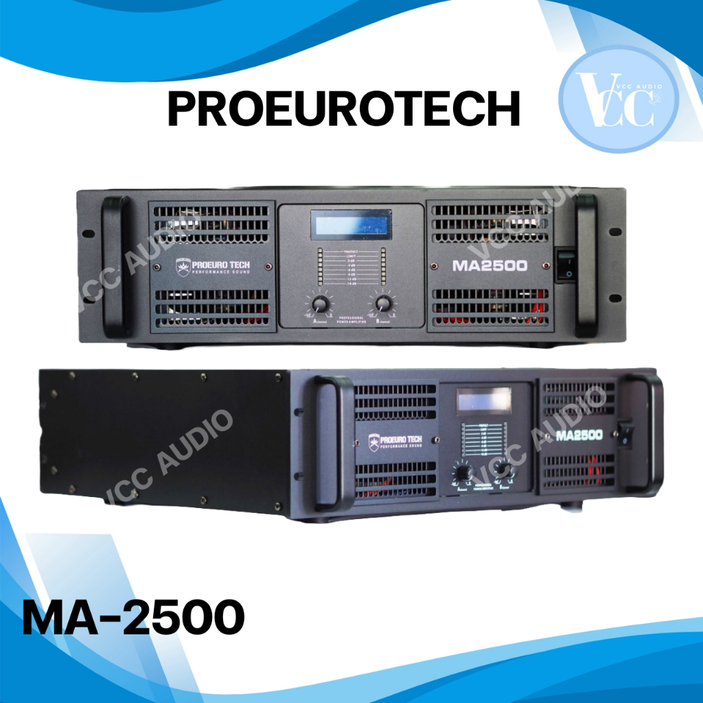 Proeuro Tech MA2500 เพาเวอร์แอมป์ 2 ช่องสัญญาณ 1350W/8Ω ขนาด 592x210x661 มม.