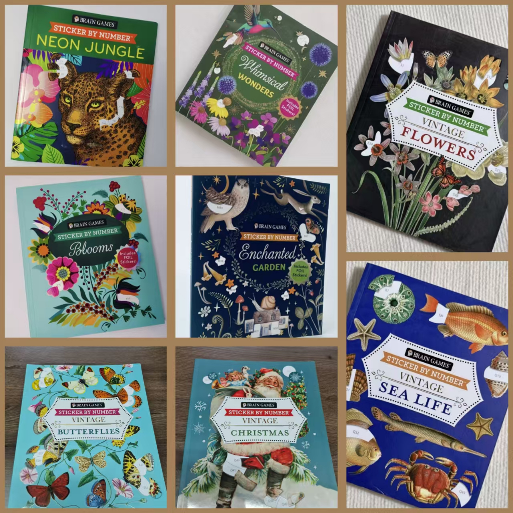 Brain Game Sticker Vintage: Flower, Sea Life หนังสือสติ๊กเกอร์