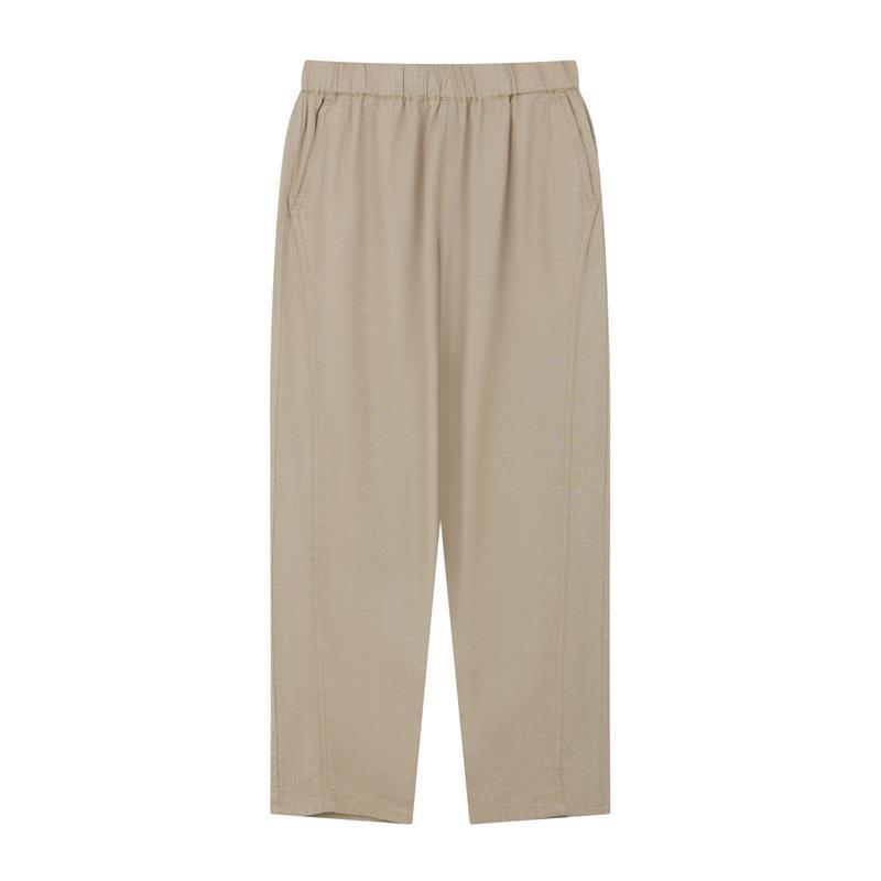 GIORDANO กางเกงผู้หญิง Women's Regular Taper Linen Pants 05415201